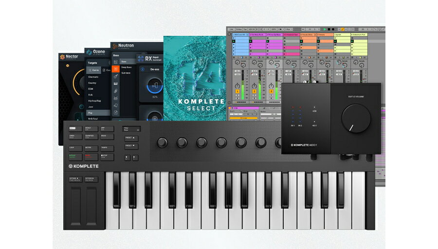 Native Instruments はじめての曲作り 3点セット(Komplete Kontrol M32、Komplete Audio 1、Komplete 14 Select)【映…