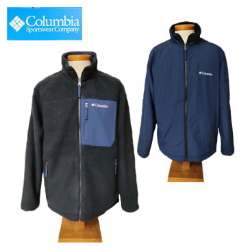 【SALE・セール】Columbia コロンビア リバーシブル ジャケット メンズ ボアフリース x ナイロン Sugar Dome Reversible Jacket PM1632 - ブラック x ネイビー