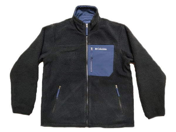 【SALE・セール】Columbia コロンビア リバーシブル ジャケット メンズ ボアフリース x ナイロン Sugar Dome Reversible Jacket PM1632 - ブラック x ネイビー