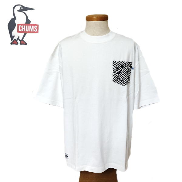 チャムス Tシャツ メンズ CHUMS 東北別注 オーバーサイズ ポケットTシャツ 米織小紋・紗綾 半袖Tシャツ CH01-2572