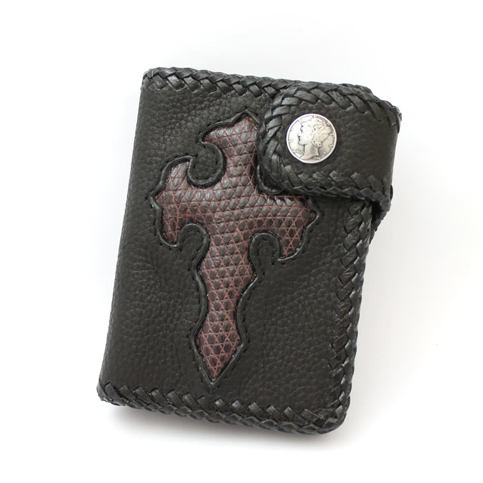 ＼50%OFF・期間限定／ ハーフウォレット 二つ折り財布 クロコダイル 楽天 父の日 / セカンド財布 セカンドウォレット 本革 レザーウォレット ショートウォレット クロス 二つ折り財布 革財布 シンプル ブラック 黒 メンズ 小銭入れあり 誕生日 プレゼント .s50