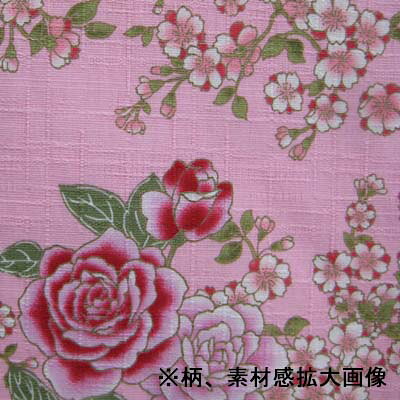 お祭用品 プリント手拭い 薔薇 [170ピンク]　　お祭り用品 お祭衣装 手ぬぐい てぬ...
