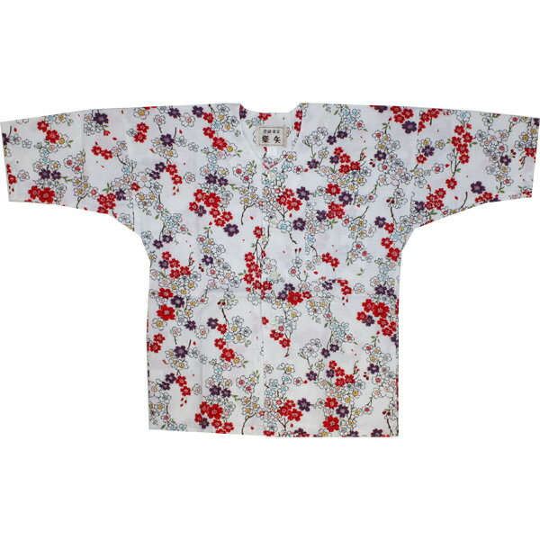 お祭用品/肉襦袢 鯉口シャツ 桜 [134白]　1号〜3号 (子供用)　お祭り衣装/お祭り用品/肉襦袢/和柄【送料無料ライン/39ショップ】