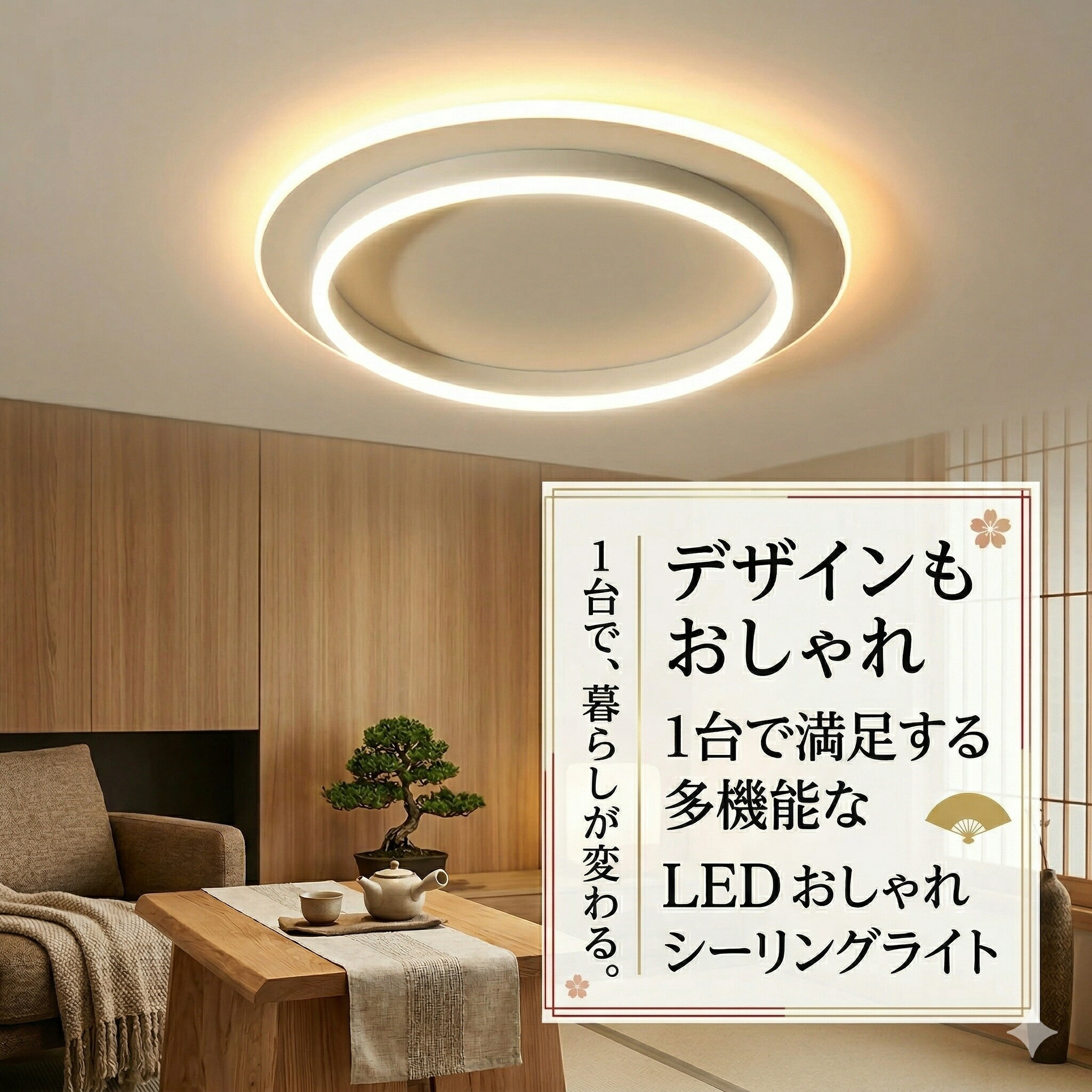 Designer'S Lightings - シーリングライト LED おしゃれ 北欧 和室 照明 和風照明器具 6畳 8畳10畳 12畳 天井直付灯 設置簡単 工事不要 調光調温 リモコン付き シンプル 薄型 子供部屋 寝室 ダイニング照明 キチン照明 リビング照明 器具 天井照明