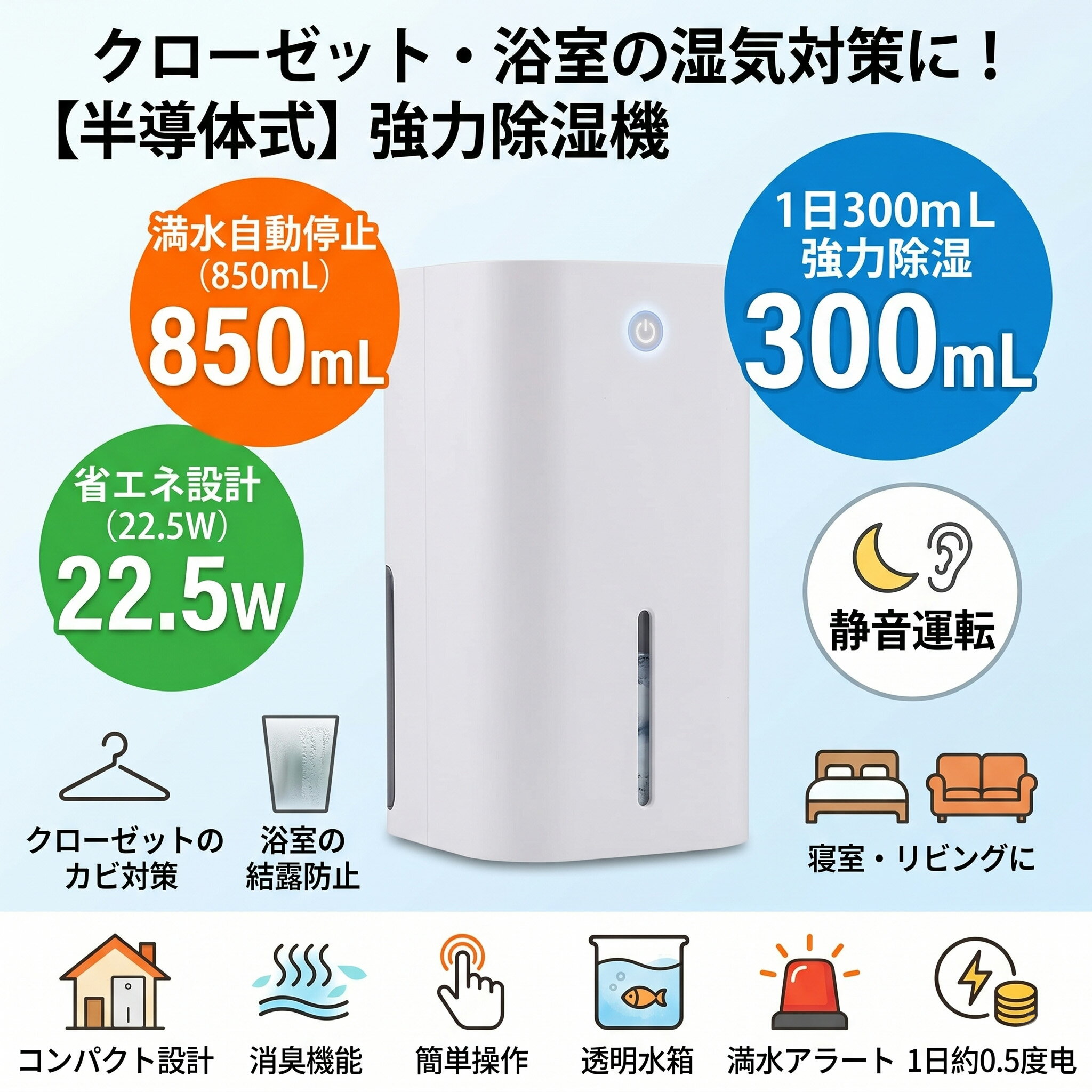 Rakuten - 除湿機 衣類乾燥 除湿機衣類乾燥機 デシカント 除湿器 強力 衣類乾燥付き 小型 カビ防止 デシカント式 空気清浄機 コンパクト 静音 部屋干し 室内物干し 洗濯物干し 結露 梅雨 軽量 850ml ホワイト パワフル除湿 タンク 省エネ 湿気対策 LEDスクリーン 電気代 クローゼット