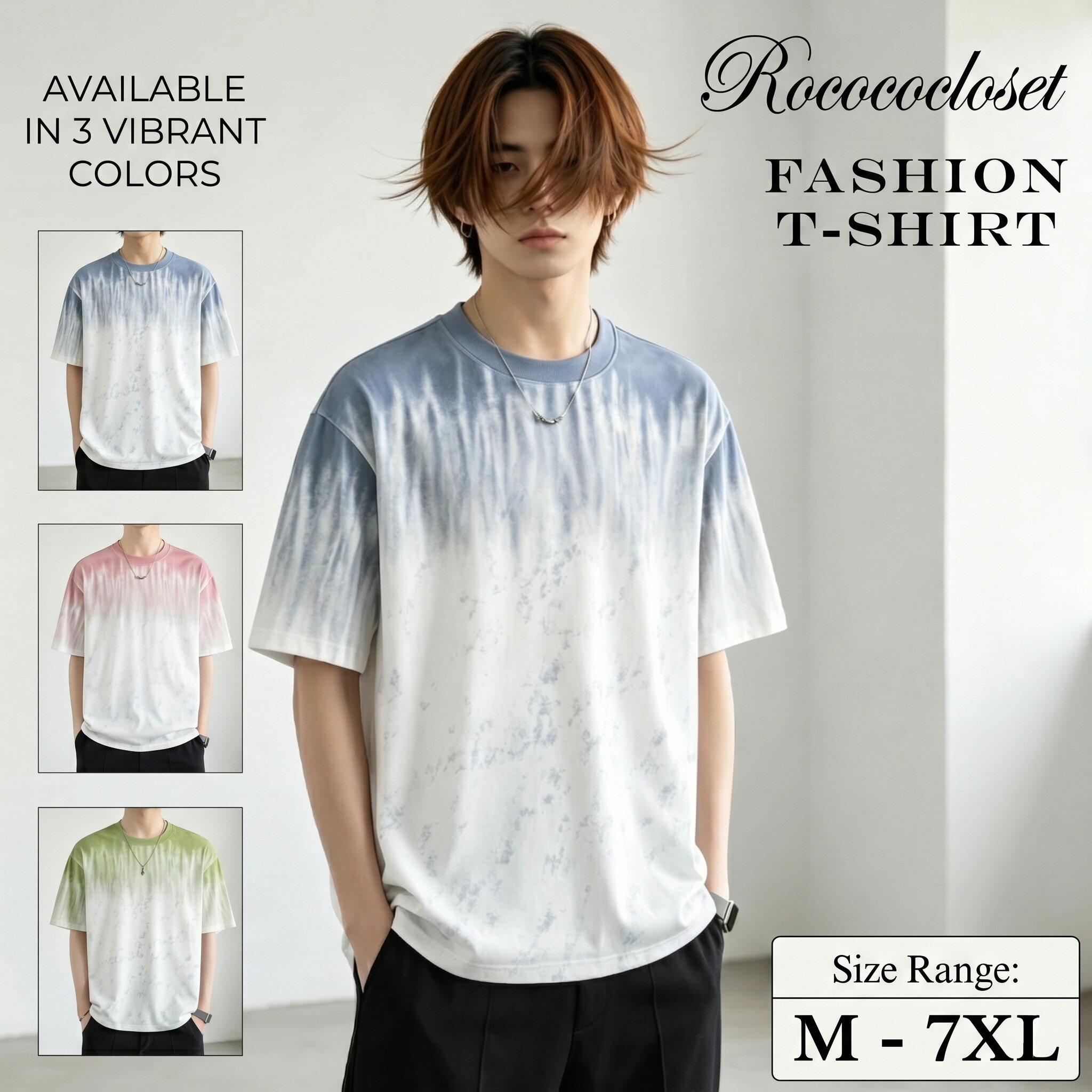 Rakuten - ＼MAX 20%OFFクーポン／Tシャツ 半袖tシャツ メンズ クルーネック グラデーション tシャツ カットソー カジュアル 大きいサイズ スポーツ ティーシャツ ティシャツ 半袖Tシャツ トップス おしゃれ アメカジ ストリート ビーチ サマー ルームウェア 父の日 部屋着 夏 接触冷感