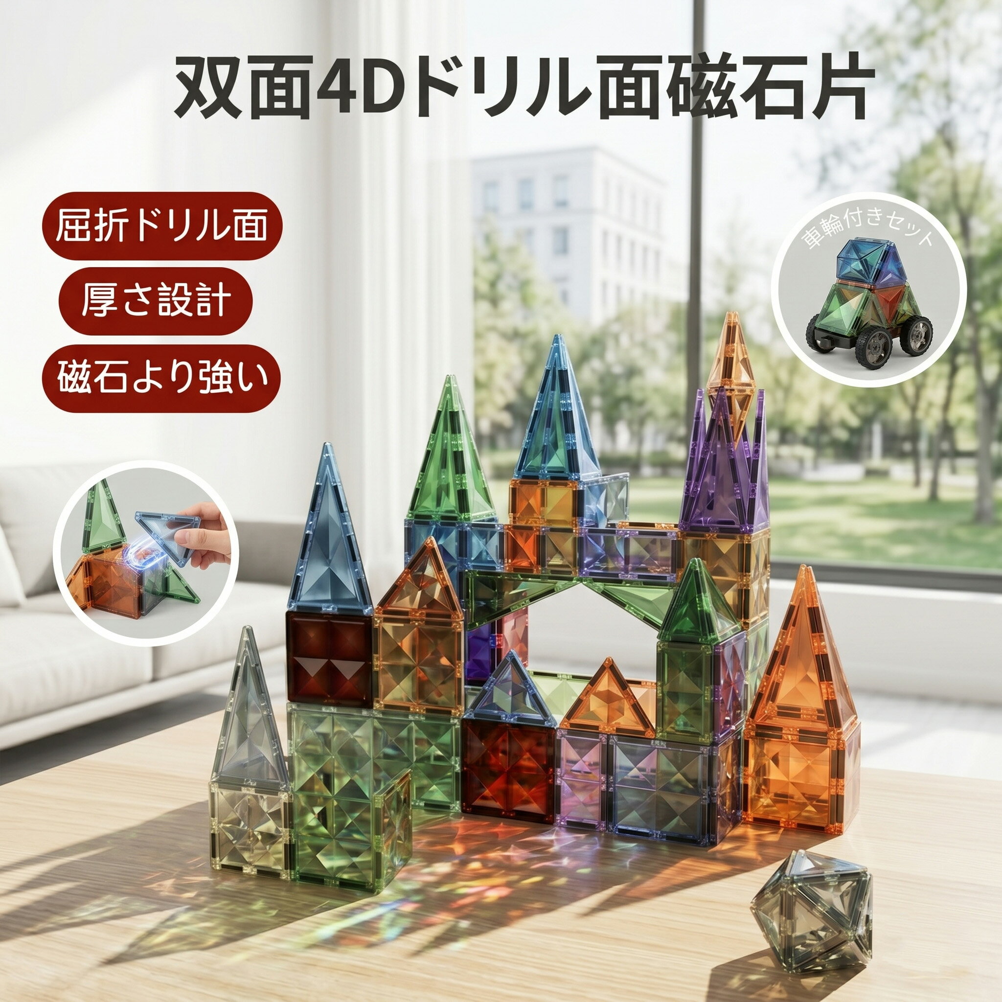 Rakuten - 【1年保証】 マグキング セット マグネット ブロック マグネットブロック おもちゃ 玩具 磁石 知育玩具 磁石おもちゃ マグネットおもちゃ 2歳 3歳 4歳 5歳 6歳 7歳 女の子 男の子 子供 誕生日プレゼント 誕生日 プレゼント 送料無料 セット