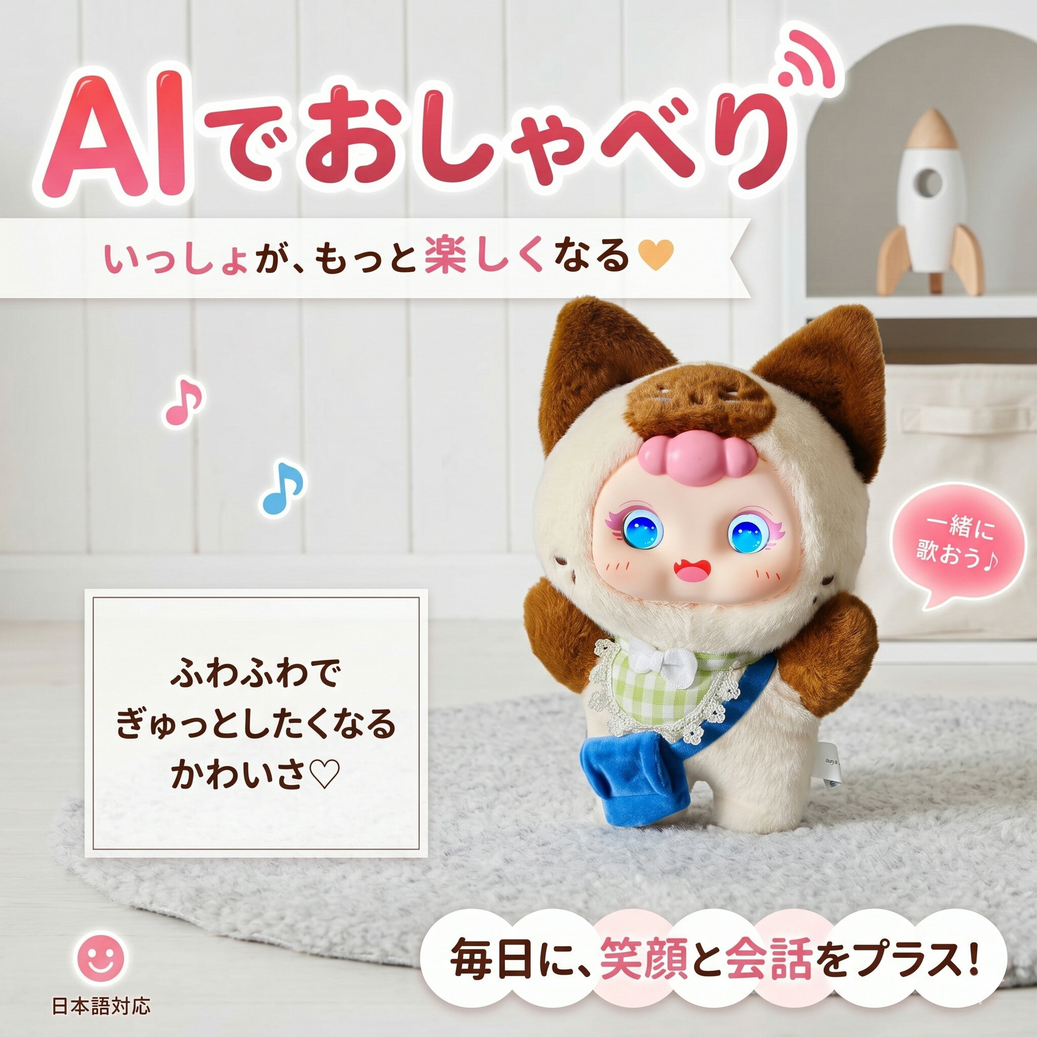 Rakuten - 【最新 AIペット】【月額無料★2026最新款】AIロボット AIペット 電子ペット しゃべる ぬいぐるみ おもちゃ 知育玩具 英語 学習 癒しグッズ プレゼント 子供 誕生日 クリスマス ChatGPT対応 スマホ連動 手のひらサイズ 次世代AIペット しゃべる 66言語対応 一人暮ら
