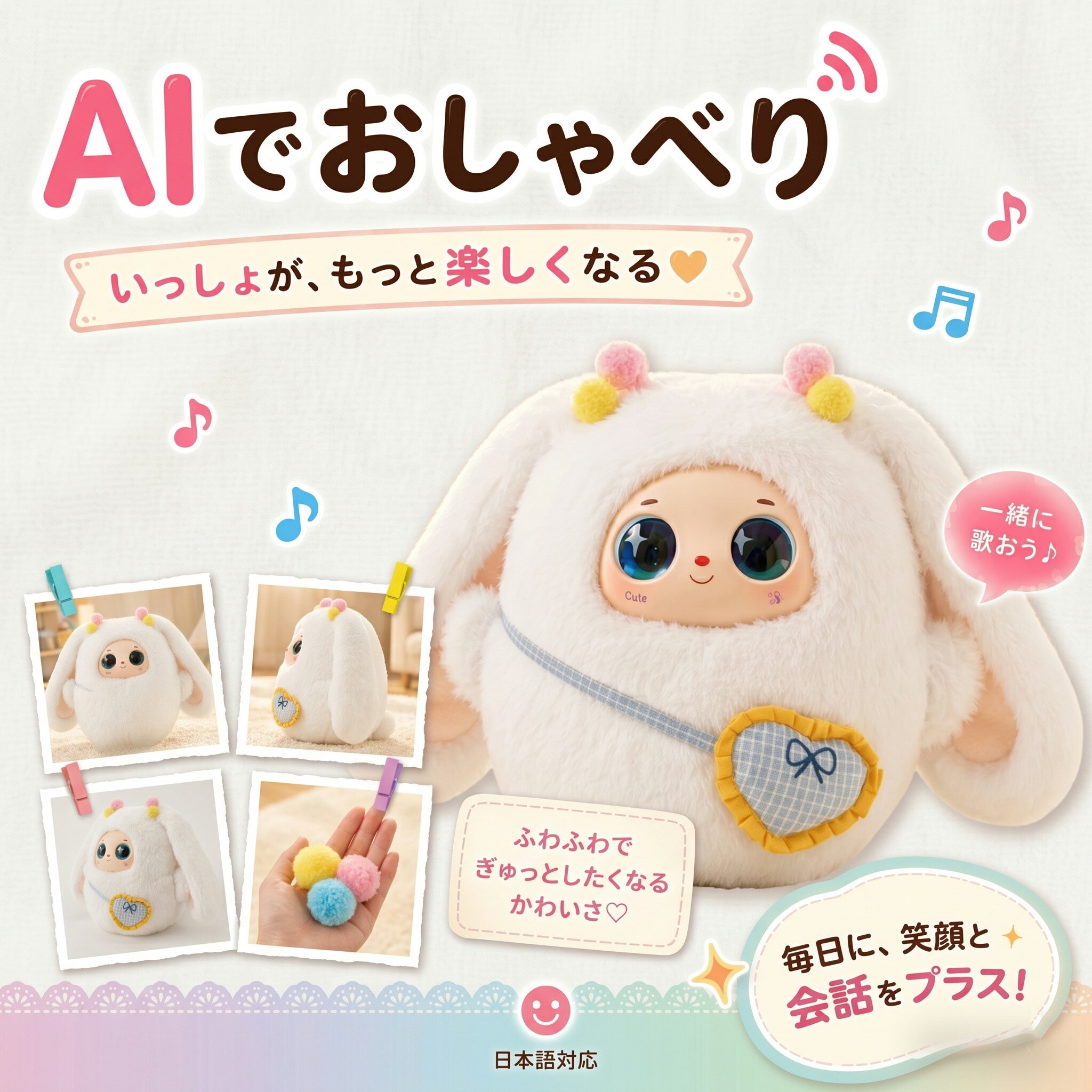 Rakuten - 【最新 AIペット】【月額無料★2026最新款】AIロボット AIペット 電子ペット しゃべる ぬいぐるみ おもちゃ 知育玩具 英語 学習 癒しグッズ プレゼント 子供 誕生日 クリスマス ChatGPT対応 スマホ連動 手のひらサイズ 次世代AIペット しゃべる 66言語対応 一人暮ら