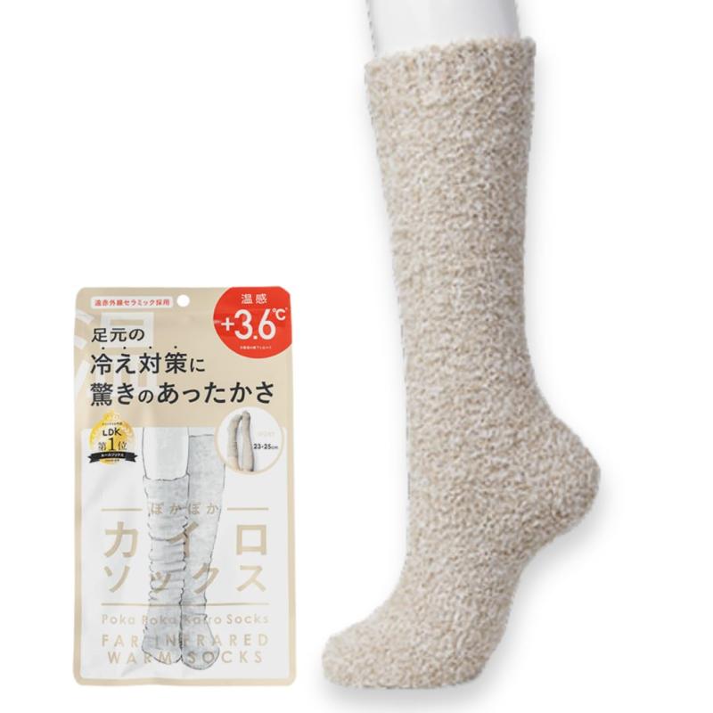 乐天商城 - カイロソックス 遠赤外線 二重構造 レディース 23〜25cm ふわふわ もこもこ あったか 靴下 冷え対策 温活 ルームソックス 冬の必需品