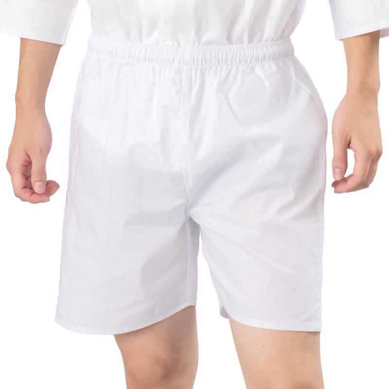 [あい藍] ゴム ウエスト 祭りパンツ ホワイト 白 子供用 大人用 綿100%