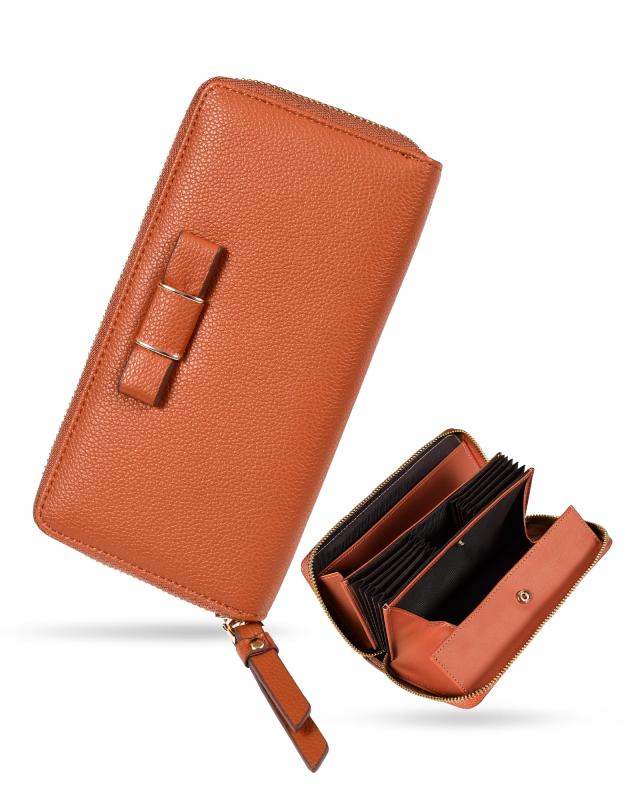 乐天商城 - [Modiko] 財布 レディース 長財布 本革 大容量 カード縦入れ 16枚 スキミング防止 BOX型小銭入れ お札を折らない リボン 可愛い 18cm プレゼント