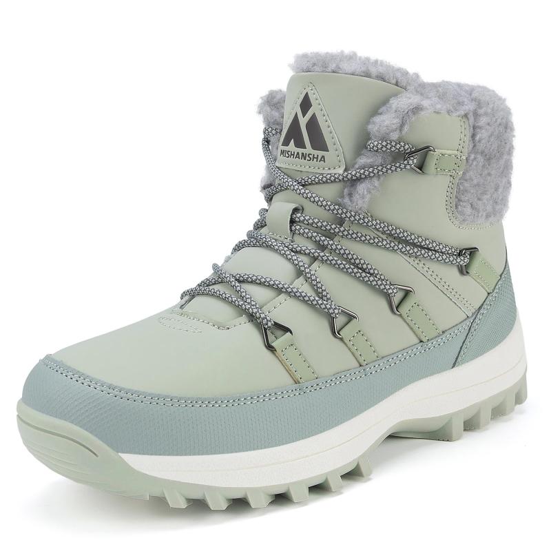 [Mishansha] スノーシューズ レディース 暖かい ボア アウトドア 登山靴 ハイカットトレッキングシューズ 防寒 冬用 スノーブーツ