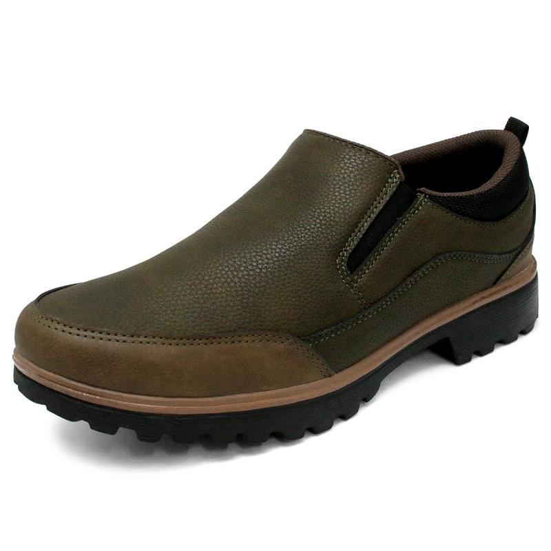 [エドウィン] スリッポン メンズ 防水 カジュアルシューズ 革靴 スニーカー 超軽量 ウォーキングシューズ PUレザー EVA底 3E 紐なし 紳士靴 edm544