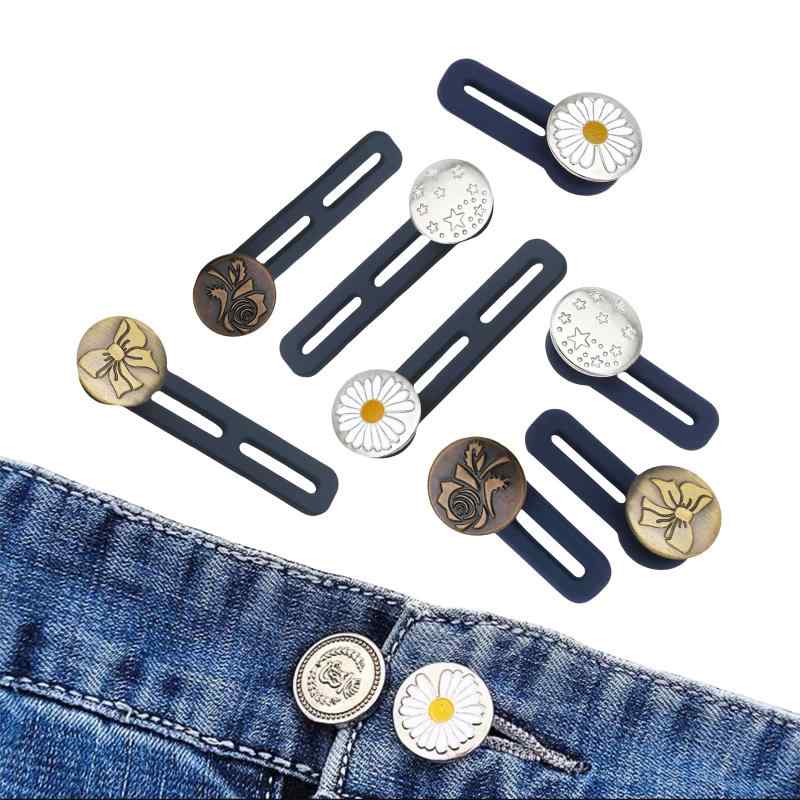 Yururiya シリコン製 ウエスト 調整ボタン サイズ延長 取り外し可能 ユニバーサルボタン デニム ジーンズ スカート ズボン用 工具不要 男女兼用 調整グッズ 二種類 8個セット