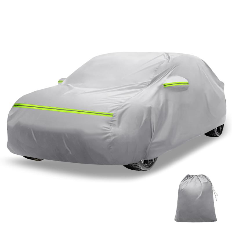 乐天商城 - X AUTOHAUX 防水カーカバー アルミフィルム 棉車 アウトドア フルカーカバー 運転席ドアジッパー付き 全天候型 雨 日差し 雪対策 ハッチバック/MPV用ユニバーサルフィット [並行輸入品]