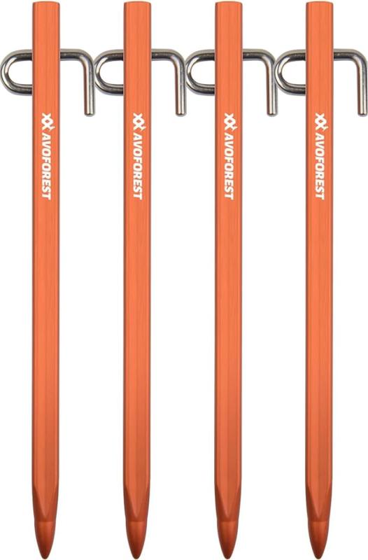 【業界初】AVOFOREST 鍛造ペグ アルミ製 ペグ 20cm/30cm 4本/8本セット 一体成型 ステンレス製フック テントペグ 超軽量 高強度 錆びにくい テント用 タープ用 アウトドア/キャンプ 用品 岩場 砂浜