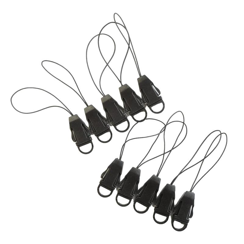 MYmama ストラップ パーツ 部品 10個 取り外し可能 ブラック 14112