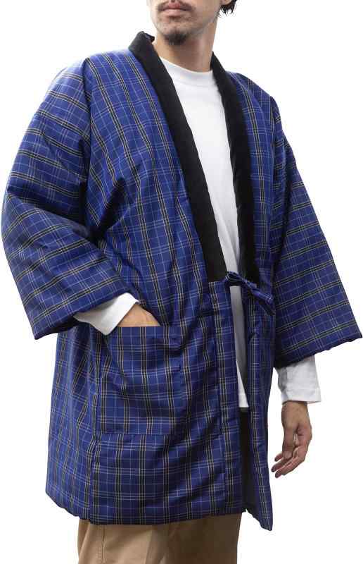 乐天商城 - 綿の郷(ワタノサト) ゆったり大判LLサイズ：久留米手作り紳士用大判半纏