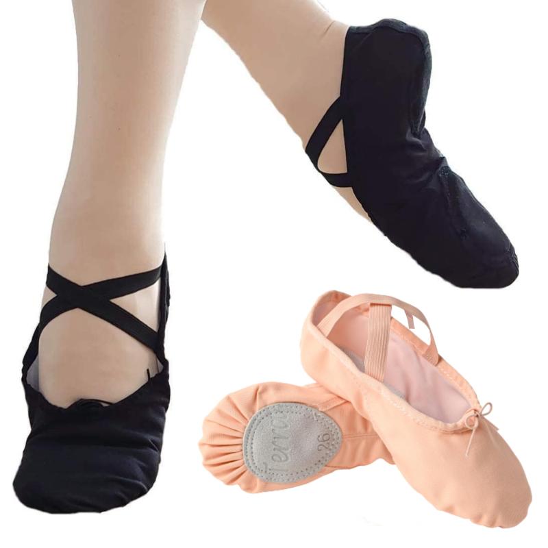 バレエ専門店ミニヨン バレエシューズ Terra 総キャンバス クロスゴム スプリットソール 子供～大人