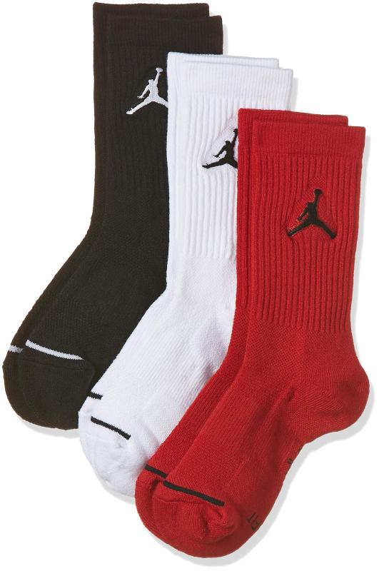 乐天商城 - Nike ジョーダン ジャンプマン Dri-Fit クルーソックス 3組 マルチ SX5545-011