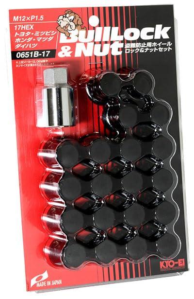KYO-EI(協永産業) ホイール ロックナットセット 17HEX M12 P1.5 20個入 ブラック 0651B-17 ブルロック 自動車 盗難防止用...