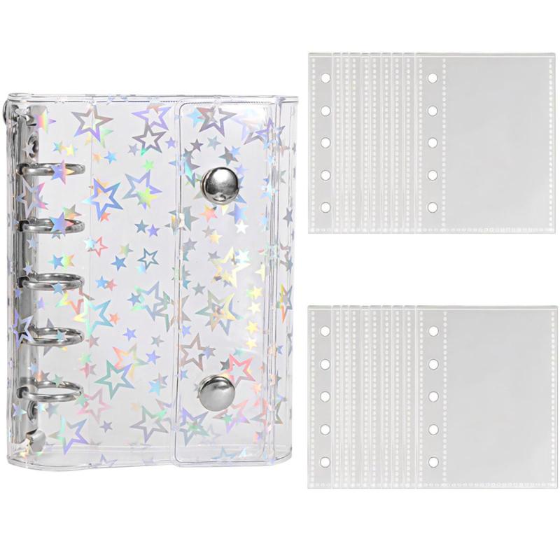 透明シール帳 バインダー式 M5 システム手帳 小物整理 カード収納 20枚リフィル付き