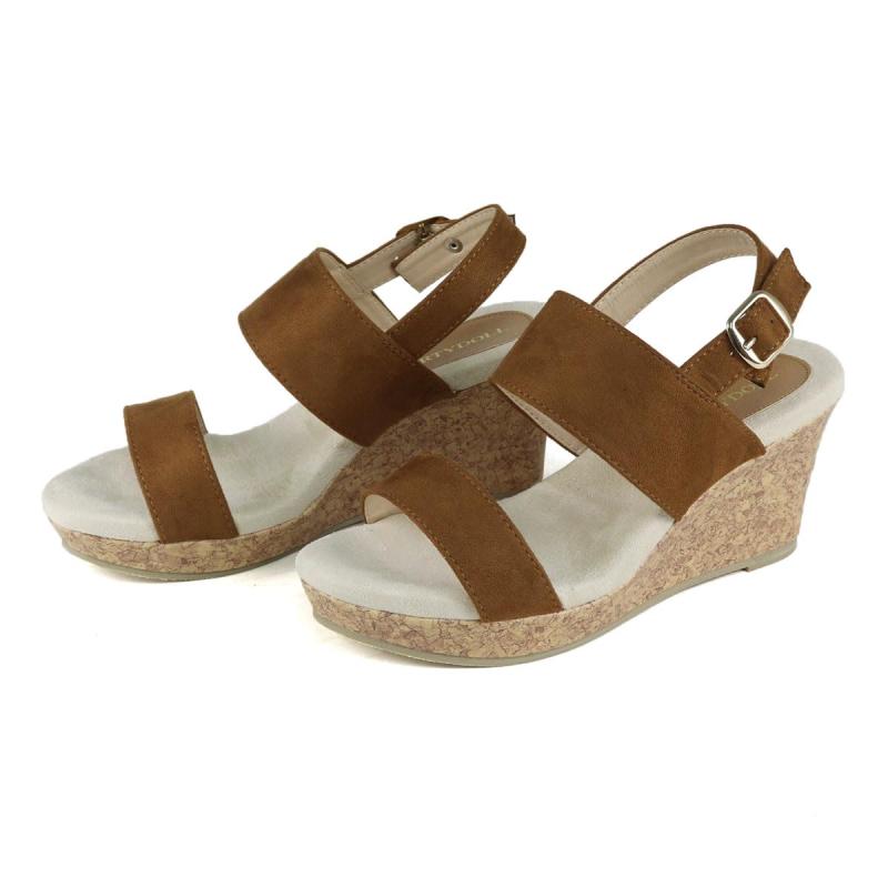 Liberty Doll(リバティー ドール) レディース 5525サンダル ストラップ ウェッジソール 8.5cmヒール コルク スリングバック プラットフォーム