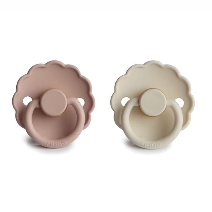 FRIGG(フリッグ) おしゃぶり 2個セット 新生児 デイジー お花型 天然ゴム 赤ちゃん おしゃれ 可愛い 北欧 くすみカラー 0-6ヶ月 Daisy Natural Rubber Pacifier