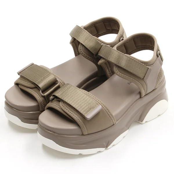 [ジルスチュアート シュー] スポーツサンダル ベルクロストラップ厚底サンダル6621 レディース