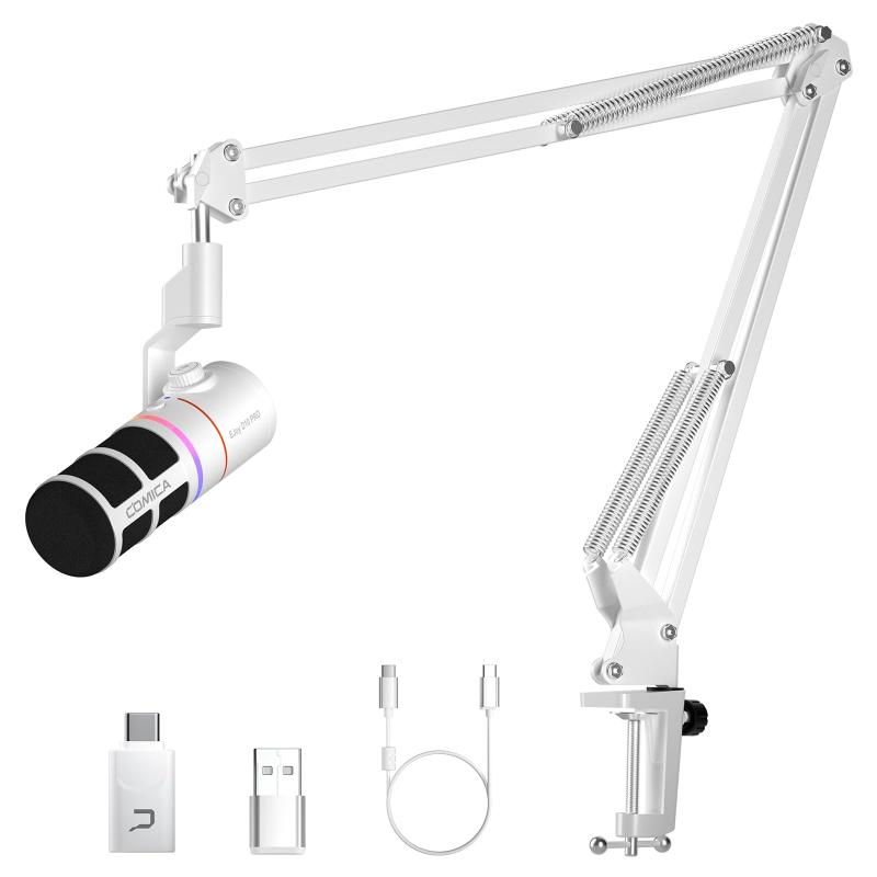 Comica ダイナミックマイク USB/XLRデジタルとアナログデュアル出力 ゲーミングマイク 単一指向性 ブー..