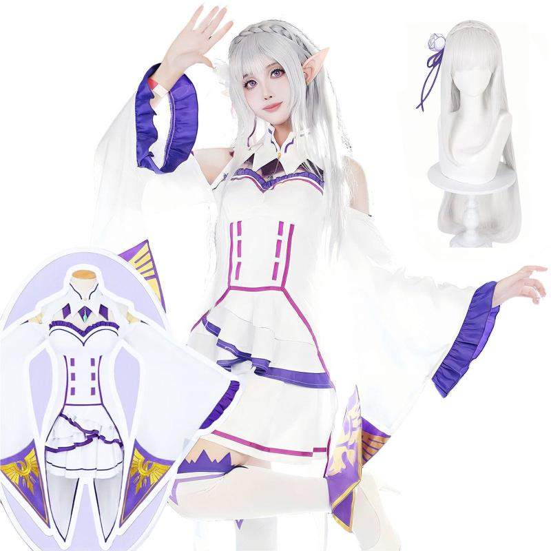 乃宇撮 リゼロ コスプレ 豪華版 レム コスプレ衣装 エミリア コスプレ ラム コスプレ衣装 メイド服 アニメ ハロウィン ステージ服 チャイナドレス 文化祭 パーティー Re:ゼロから始める異