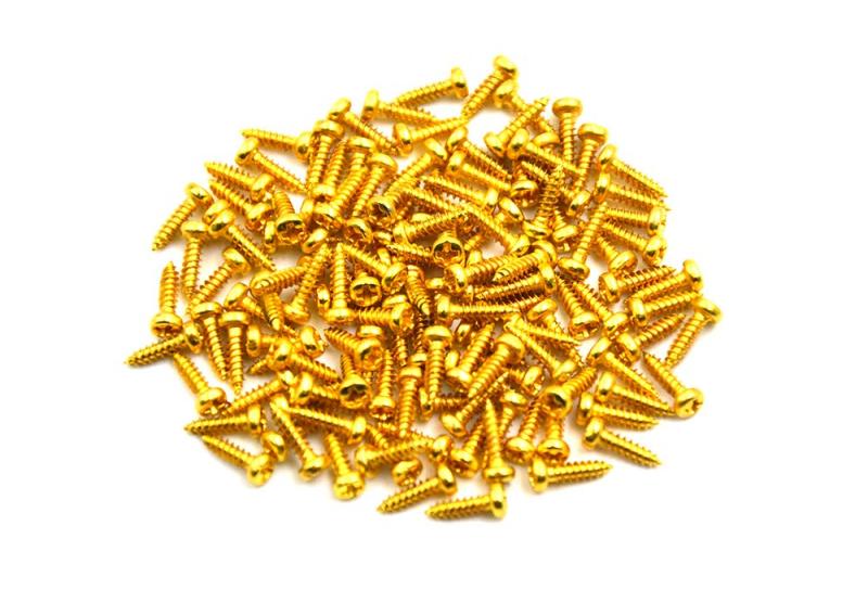 100本入ギターベースペグ用ビス ラウンド サイズ 2.2×8(mm) 調弦ボタン取り付け用ビス