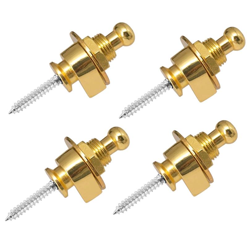 Bestgle4ピースギターストラップロックピン メタル製 エレキギター用 滑り止め