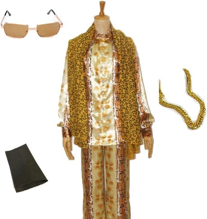 [amaletPlay] PPAP ピコ太郎 ヒョウ柄 コスプレ 豪華6点セット 衣装 上下セット + サングラス + ネックレス 忘年会 新年会 余興 パーティー レディース メンズ