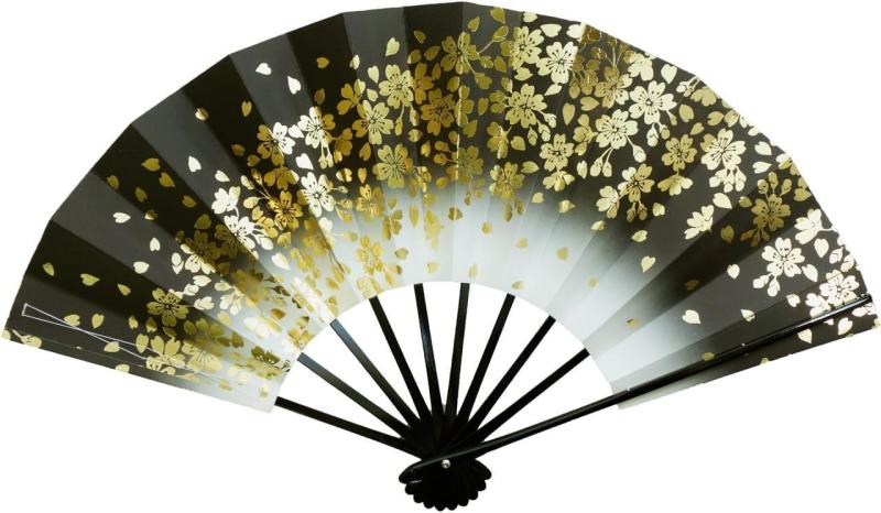 乐天商城 - 舞扇子 9寸5分 深ぼかし 金桜 黒塗竹 赤 黒 紫 1305-1306-1307