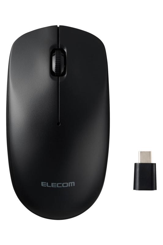 エレコム ワイヤレスマウス Type-C接続 Lサイズ 3ボタン ブラック M-LE10DRCBK