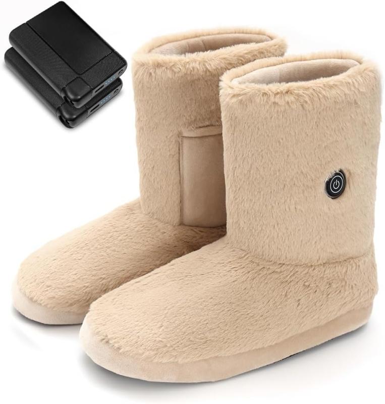 フットウォーマー コードレス 足温器 【10秒で速暖 両面発熱 電池残量が一目瞭然】 電気スリッパ バッテリー付き(8000mAh)*2個 45℃～65℃ 3段階温度調節 NTC過熱保護 足先からふくらはぎまで