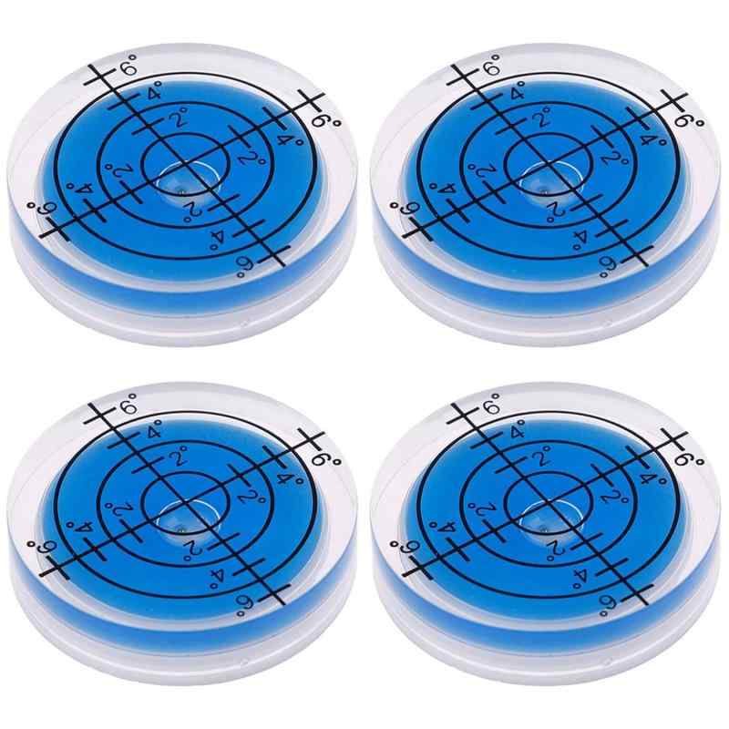 乐天商城 - 水平器 水準器 水平器 小型 ミニ水準器 32 mm コンパクト 丸型 メモリ アナログ 傾斜 測定 スケール 工具取付型 透明 高精度 水準器校正用 卓上型計測器の安全性 4個入り（ブルー）