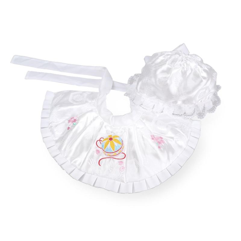 [あめてまり] お宮参り フードセット 2点セット 帽子 涎掛け 刺繍入り フード 白 洗える 女児 男児 男女兼用 産着 よだれ掛け スタイ 刺繍 地紋入 光沢 箱なし 柔らかい 千鳥 鶴 毬 鷹 赤ちゃ＼赤ちゃんのこれからの成長を願うお...