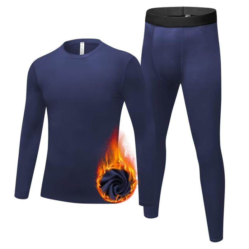 [Sillictor] スポーツインナー 上下セット キッズ 裏起毛 クルーネック コンプレッションウェア スポーツ アンダーシャツ + タイツ [防寒保温・通気速乾] ジュニア 野球 サッカー スキー トレー