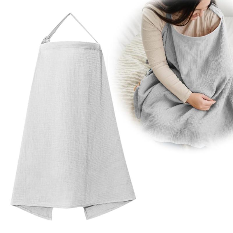 授乳ケープ 授乳カバー ママカバー おしゃれ授乳服 授乳ケープポンチョ ベビーカーカバー 通気性よい 調節ヒモ お出掛けに便利 助産師が提案 360度安心 透けない 出産準備 （ライトグレー