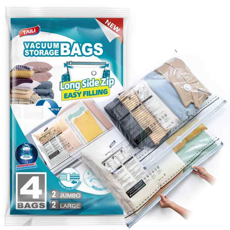 TAILI 布団圧縮袋 真空圧縮袋 衣類 あっしゅく袋 ふとん 掃除機対応 防塵防湿 カビ ダニ対策 羽毛布団 毛布 ぬいぐるみ収納 家庭用