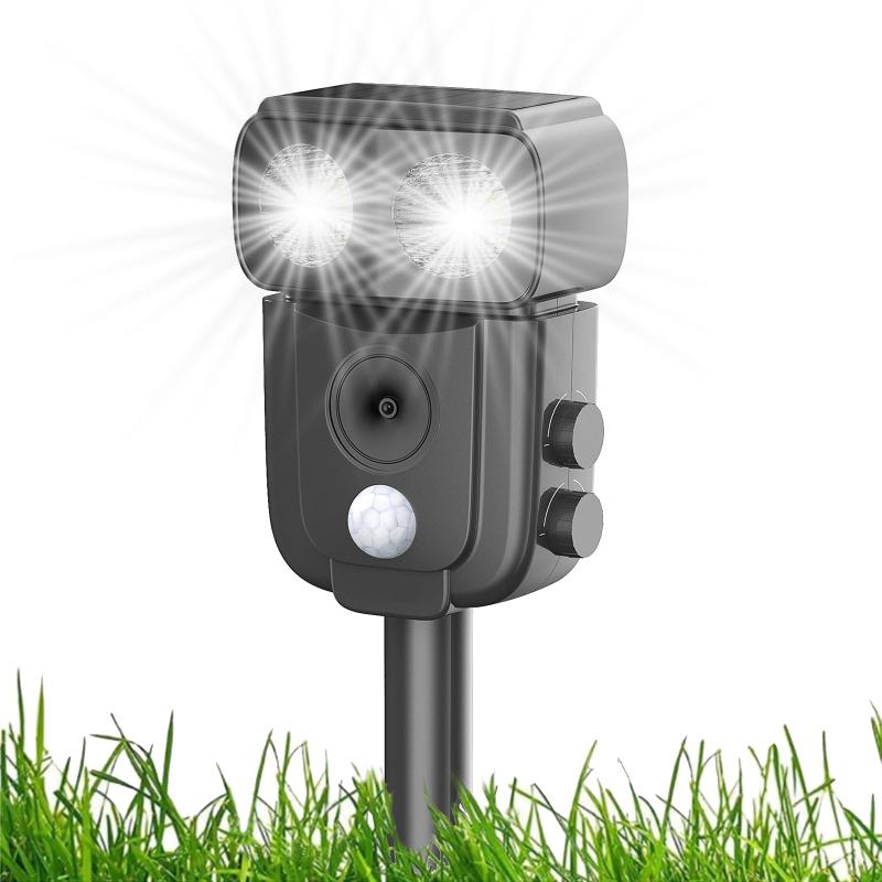 Smalife 動物撃退器 超音波 害獣撃退 [2025アップグレード版] 猫よけ 害獣対策器 鳥よけ 動物対策器 猫退治 犬よけ ネズミ除け USB充電＆ソーラー充電 3000mAh超長待機 赤外線センサー 10m感知範囲