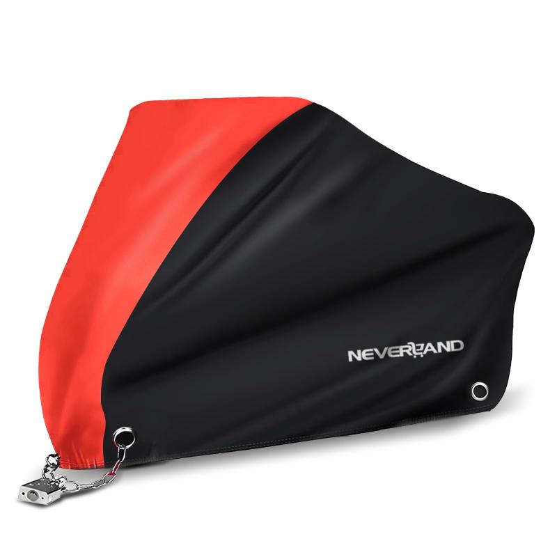 NEVERLAND バイクカバー 車体カバー 丈夫 厚手 210Dオックス 撥水 前後鍵穴 盗難防止 風飛び防止 耐久 収納袋付き