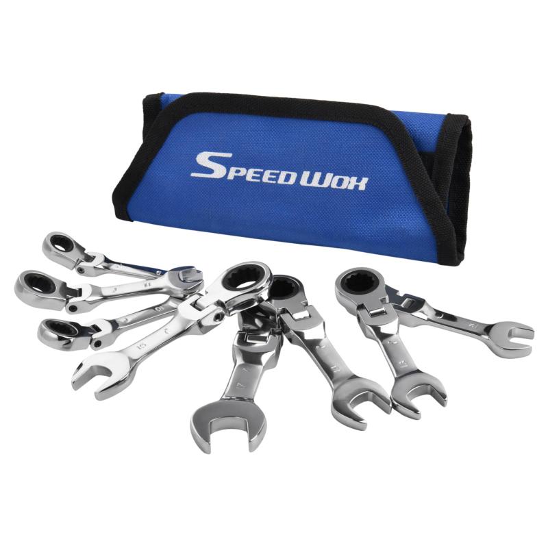 乐天商城 - SPEEDWOX ラチェットコンビレンチセット コンビネーションレンチセット ラチェットレンチセット ミニ 首振りラチェットレンチセット コンビネーションスパナ 首振りラチェットコンビセット