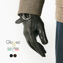【ポイント10倍!7/14 01:59まで】GLOVES(グローブス) メンズ タッチ ラムスキン リングベルト グローブ / 本革 手袋 スマホ対応 ラムレザ...