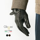 GLOVES（グローブス） メンズ タッチ ラムスキン リングベルト グローブ / 本革 手袋 スマホ対応 ラムレザー ウール イタリア製 MENS T..