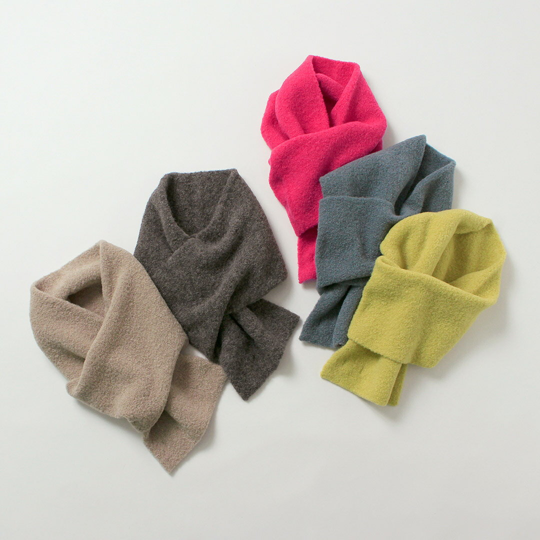 【4時間限定15％OFFクーポン対象】ROTOTO（ロトト） アルパカ ブークレ ショートマフラー / メンズ レディース 無地 日本製 R5152 ALPACA BOUCLE SHORT MUFFLER