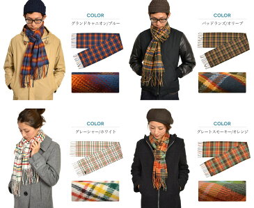 【期間限定ポイント10倍】PENDLETON（ペンドルトン） パークプレイド ウィスパーウール チェックマフラー / メリノウール / メンズ レディース / アメリカ製